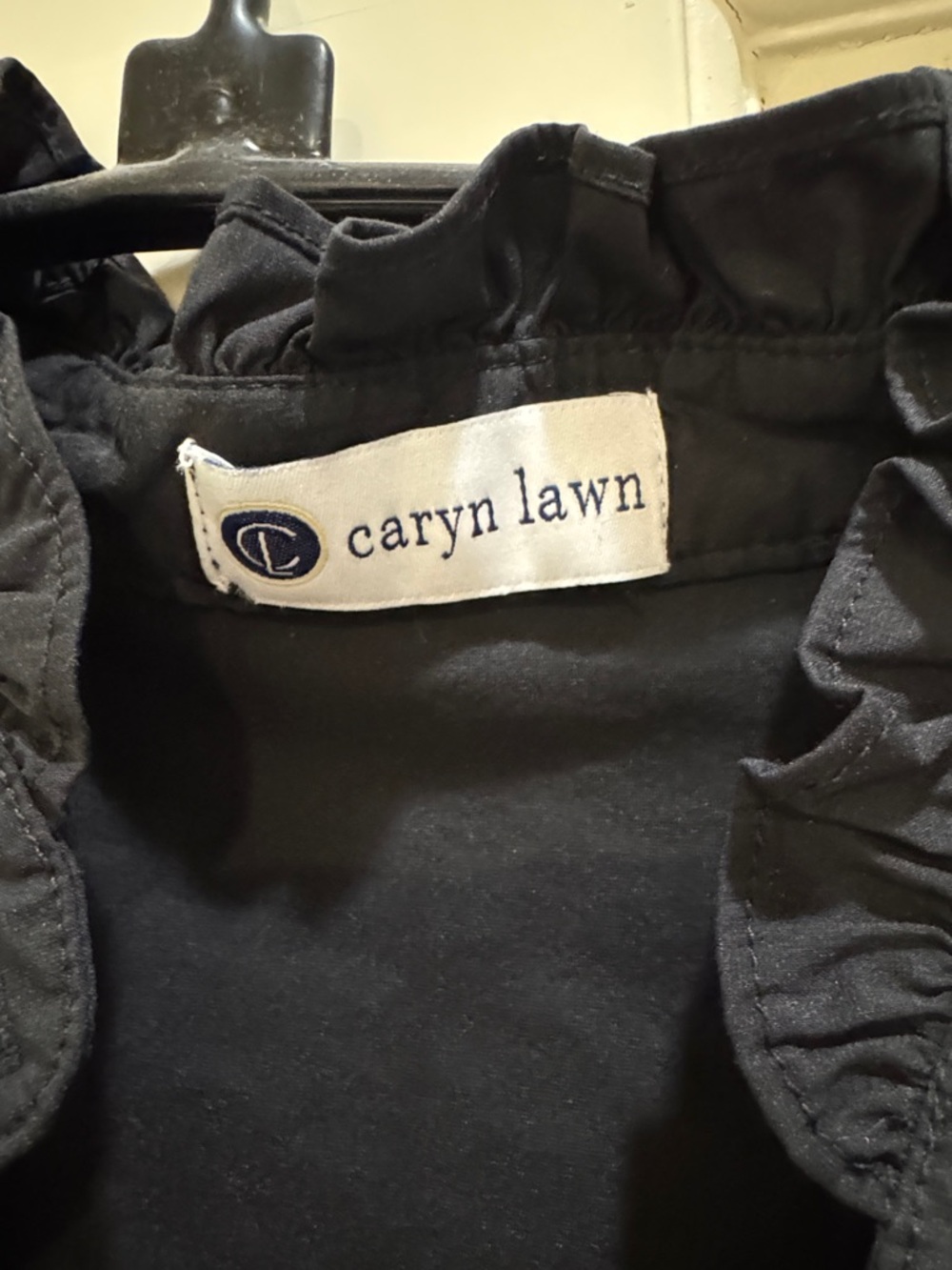 Black Ruffled Collar Tunic Dress - Picture 3 of 5